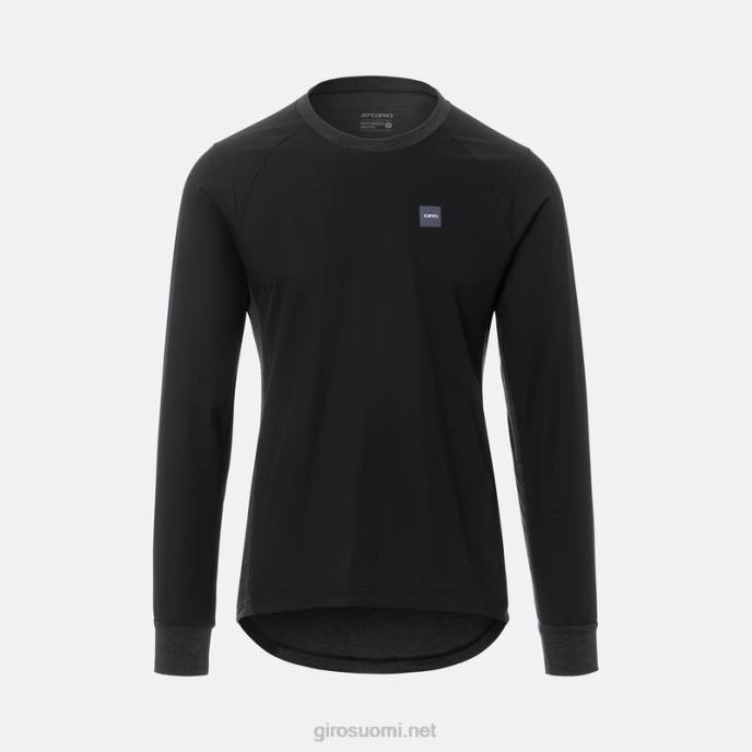 Giro musta/harmaa miehet roust ls wind jersey LNB417