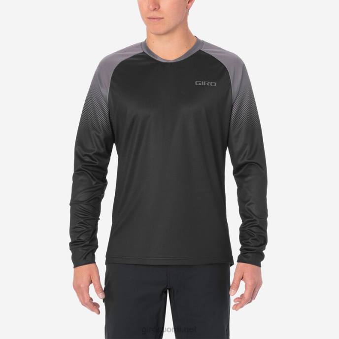 Giro musta/hiili siirtymä miehet roust ls jersey LNB4734