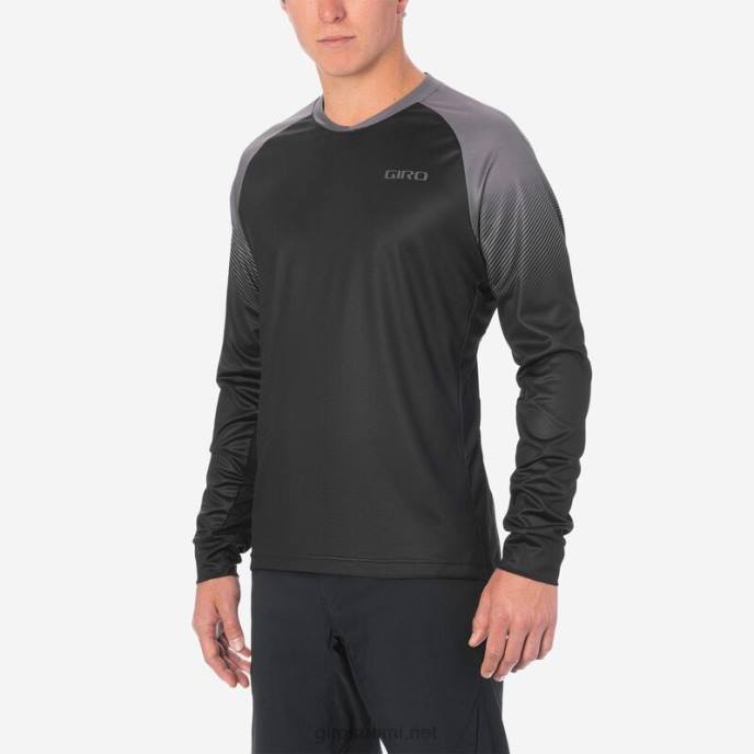 Giro musta/hiili siirtymä miehet roust ls jersey LNB4734