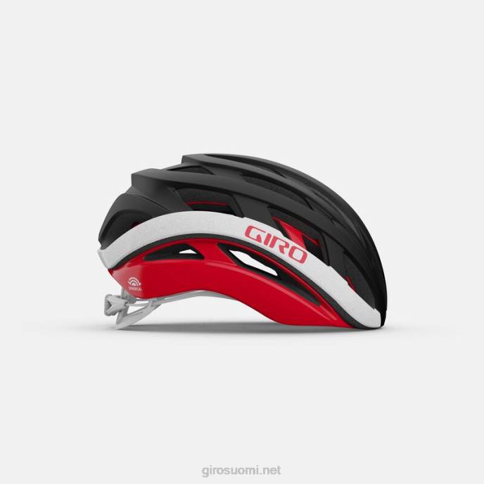 Giro matta musta/punainen sukupuolineutraali helios pallomainen kypärä LNB4278